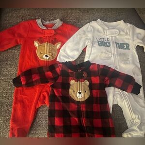 Carters NB lot- 3 fleece/2 cotton